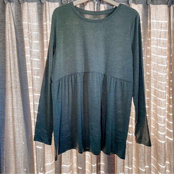 Sonoma Green Maternity Drapey Empire Waist Long Sleeve Shirt Size Large - Picture 1 of 13